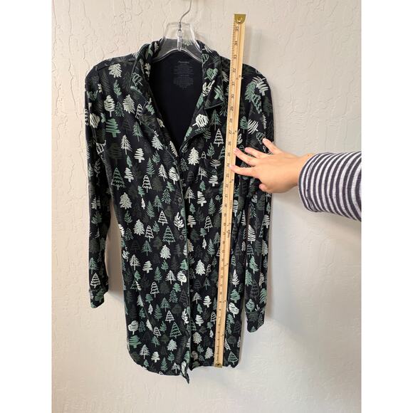 MeUndies Sz S Modal Button Down PJ Dress Long Sleeve Tree‎ Christmas Print - Picture 3 of 8